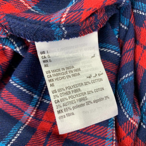 Club Room Mens Flannel Print Drawstring Pajama Pants Red Navy L - Picture 4 of 4